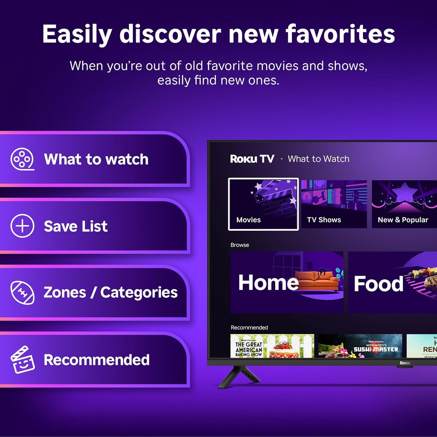 Roku Smart TV 2026 – 43-Inch Select Series, 4K HDR TV – Roku TV with Voice Remote – Flat Screen LED Television with Wi-Fi for Streaming Live Local News, Sports, & Movies – Bluetooth Headphone Mode