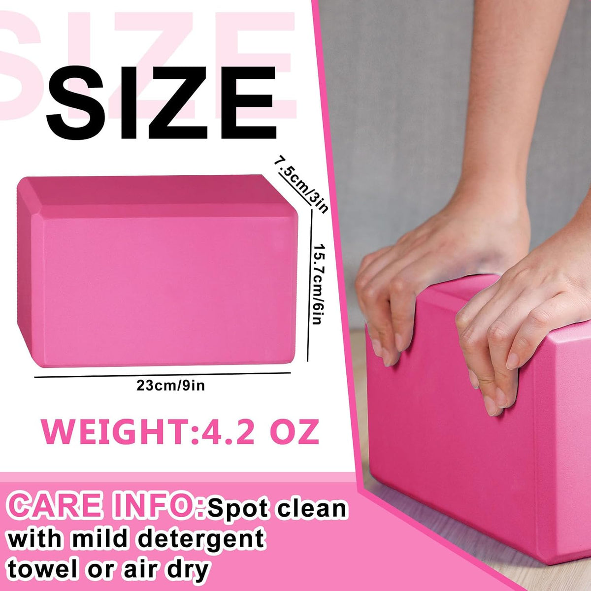 Honoson 20 Pcs Yoga Blocks Bulk 9''x6''x3'' High Density EVA Foam Blocks for Exercise Pilates Meditation, Lightweight Non-slip Surface, Improve Strength Balance Flexibility