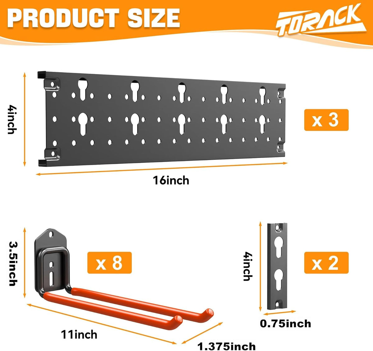 TORACK Garden Tool Organizer Wall Mounted, Folding Chair Storage Rack