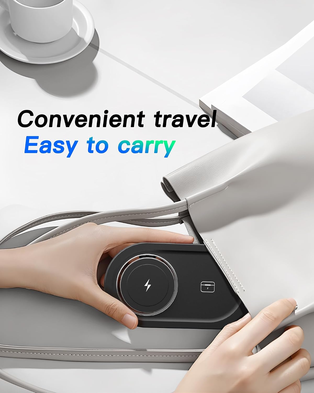 Foldable 3 in 1 Wireless Charging Station for Apple Mag-Safe Charger Stand | Fast Magnetic Wireless Charger Station for iPhone 17 Air 16 15 14 13 12, Apple Watch, AirPods Pro/4/3/2, and More (Black)
