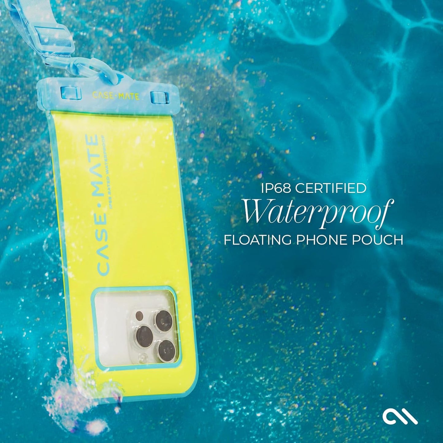 Case-Mate 2 Pack IP68 Waterproof Phone Pouch - Floating Waterproof Phone Case w/Crossbody Lanyard - Beach Cruise Ship Travel Essentials - Compatible w/All Devices, Touchscreen Friendly - Citrus Splash