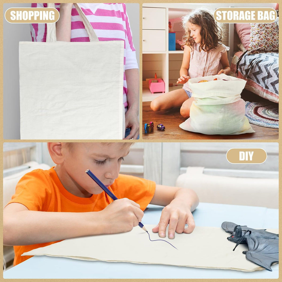 Tatuo 50 Pcs Muslin Bags 18 X 20 Inches, Cotton Drawstring Pouches Party