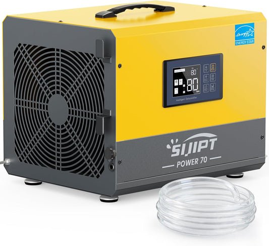 70 Pint Crawl Space Dehumidifier with Pump for 2000 Sq Ft – Energy Star Commercial for Basement, Auto Defrost, Memory Restart, Drain Hose