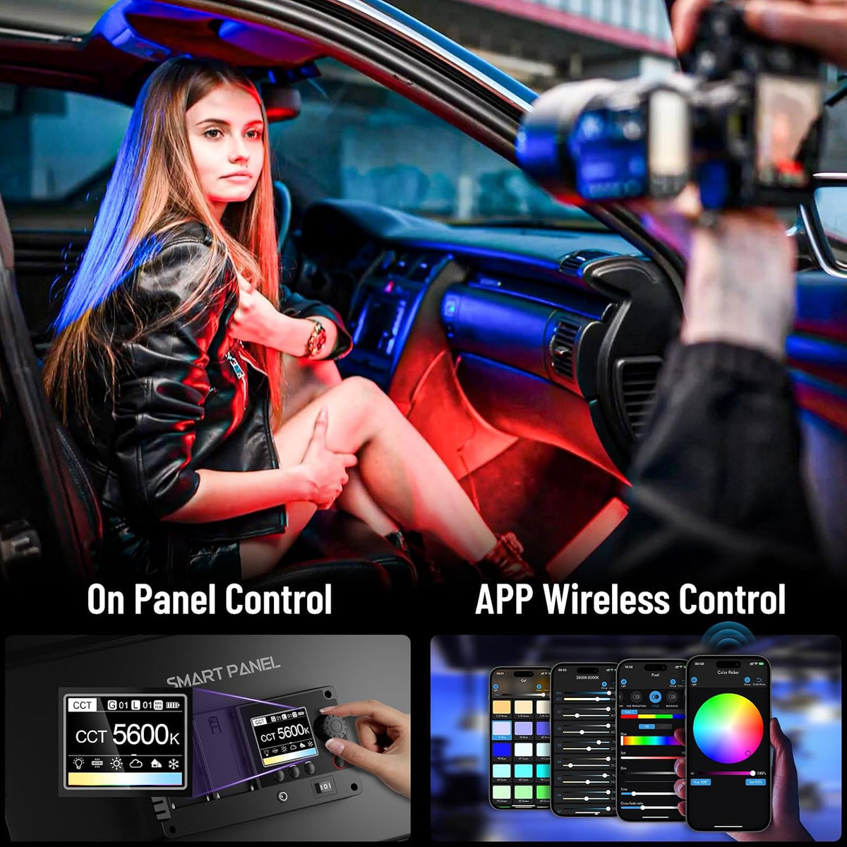 Mettlelite SPL420C RGB LED Video Light with APP Control, 360° Full Color RGB Panel Light, 2800K-8000K, CRI/TLCI 97+, 10 Scenes, Professional Photography Studio Lighting for YouTube/Stream/Photo/Video