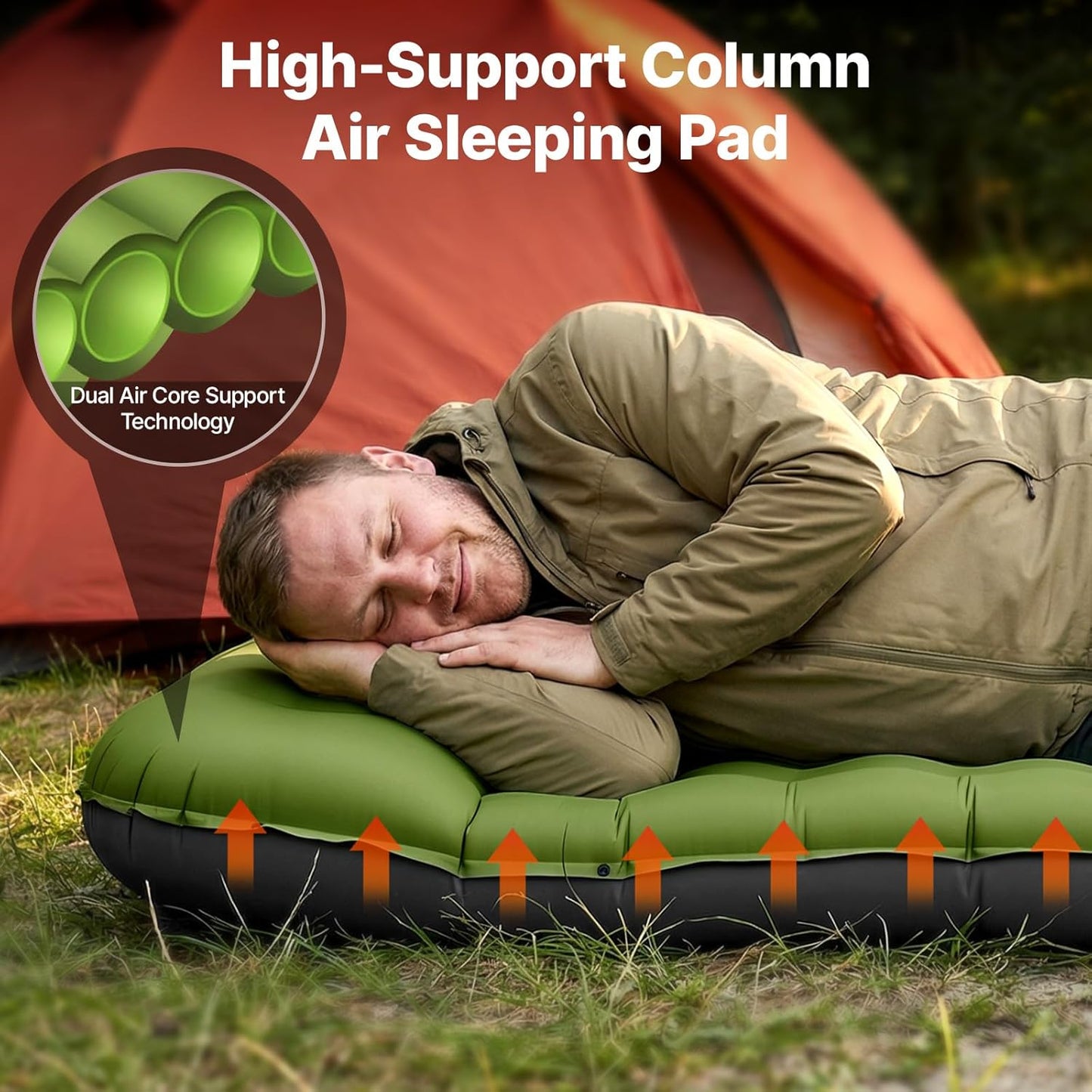 OGERY Sleeping Pad, Ultralight Inflatable Sleeping Pad for Camping with Pillow Built-in Foot Pump, 6" Extra-Thick Reinforced Camping Mattress for Hiking, Backpacking,Tent
