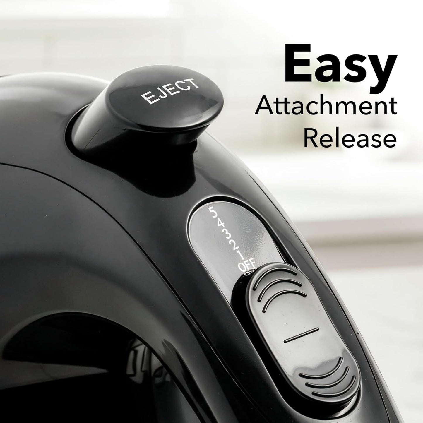 OVENTE 5-Speed Corded Electric Hand Mixer with Stainless Steel Whisks, Compact Portable Design with Snap-On Storage Case,150W Lightweight Handheld Mixer for Baking & Cooking, Black HM151B