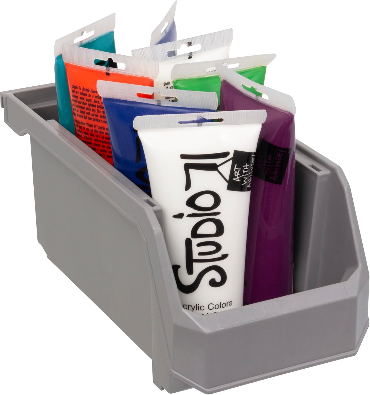 ReadySpace Plastic Containers for Organizing and Storage Bins for Closet, Kitchen, Office, Garage or Pantry Organization, Stackable Bins, Medium (11" x 5" x 5.5"), 8-Pack, Grey