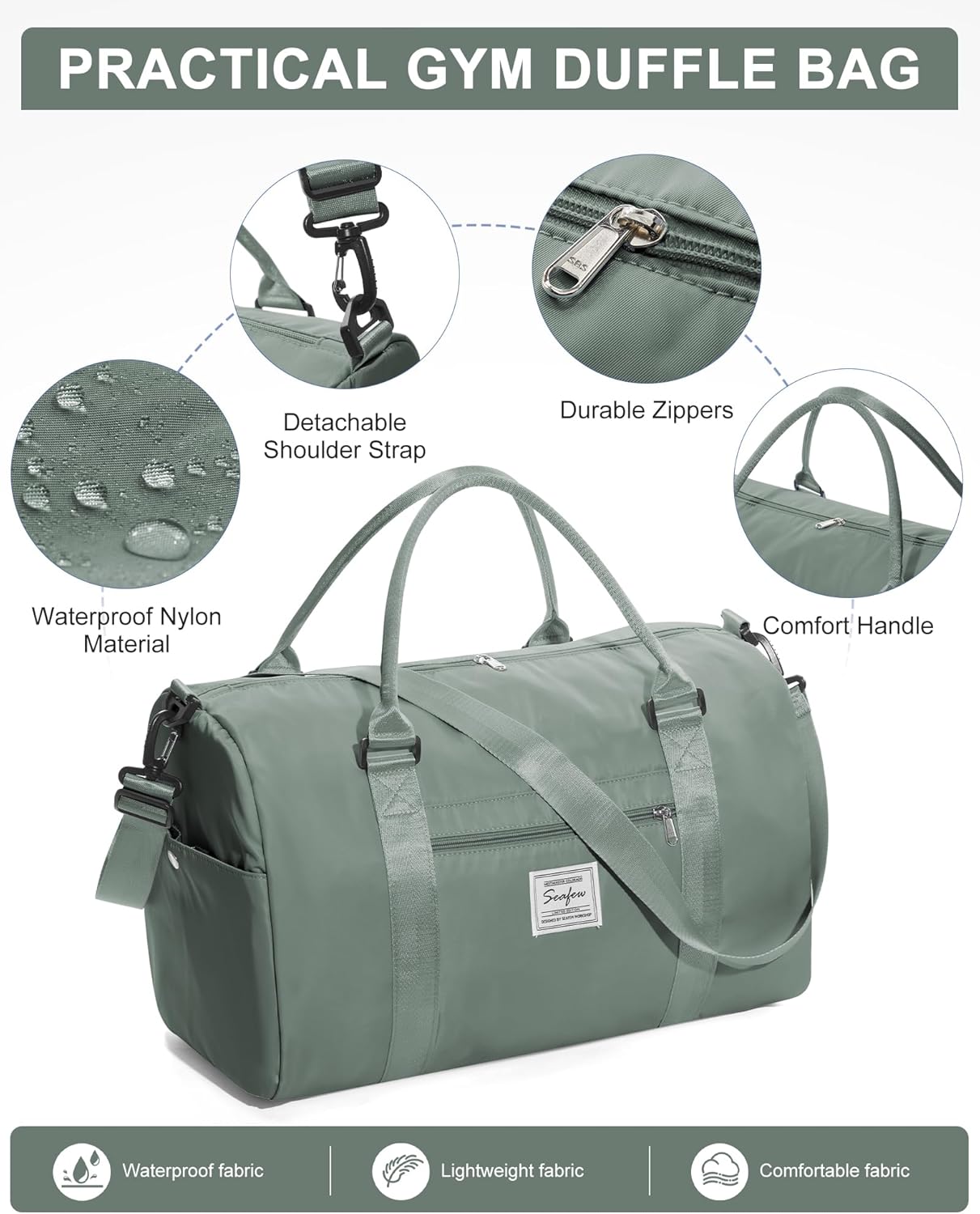 Gym Bag Womens Mens with Shoes Compartment and Wet Pocket Travel Duffel Bag for Women for Plane Sport Gym Tote Bags Swimming Yoga Waterproof Weekend Overnight Carry on Bag Hospital Holdalls
