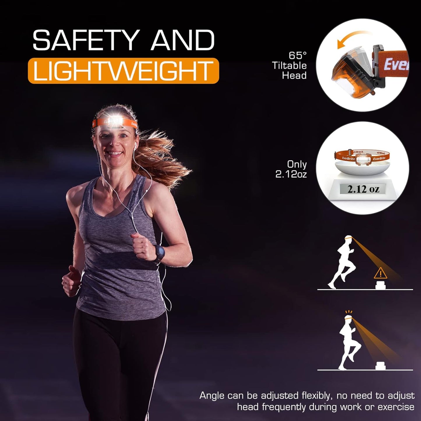 EverBrite Headlamp, 5 Pack Kids Headlamp with Red Light and Memory Function, Head Lamp for Adults and Kids with 5 Modes, Bright Headlamps for Camping, Running, Children's Day Gifts, Batteries Included