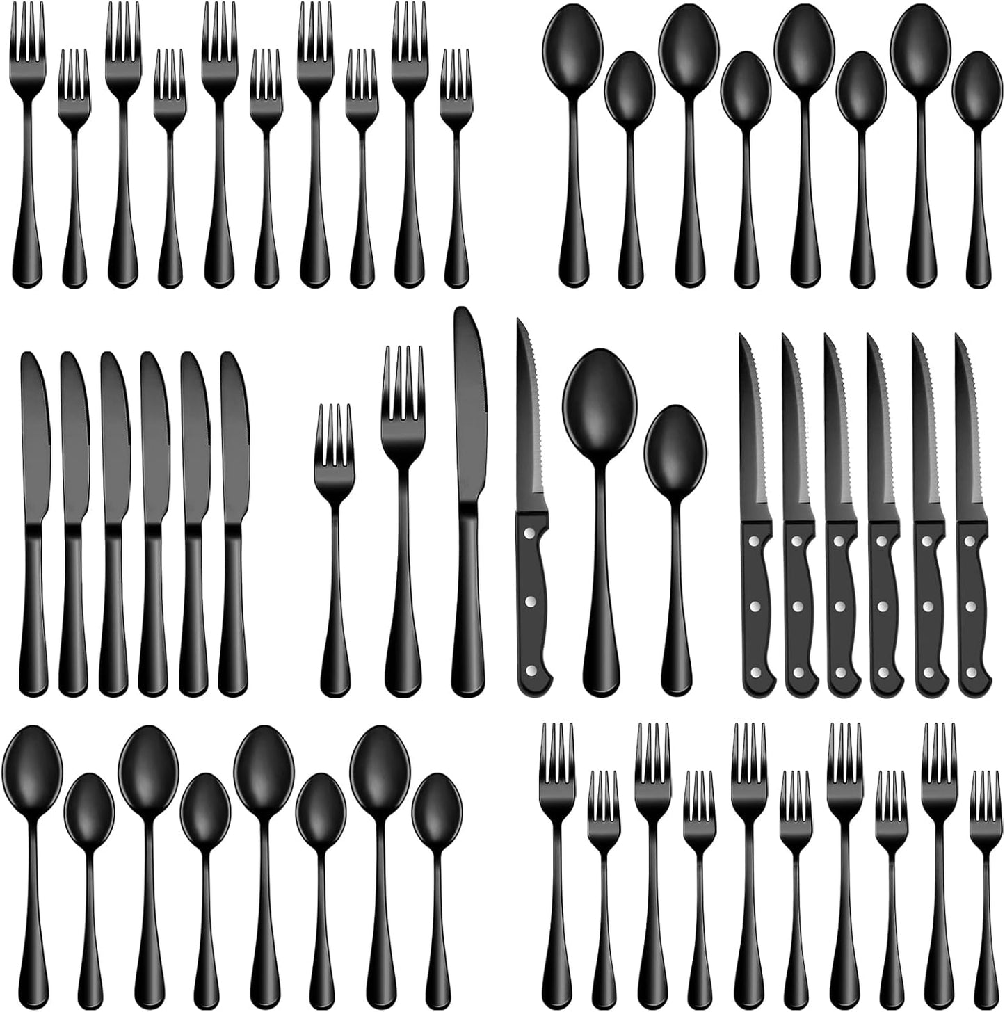 24 Pcs Silverware Set with Steak Knives Service for 4,Stainless Steel Flatware Set,Mirror Polished Cutlery Utensil Sets,Home Kitchen Eating Tableware,Include Fork Knife Spoon,Dishwasher Safe