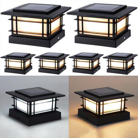 Dynaming 4x4 Solar Post Cap Lights Outdoor with 2 Color Modes, Upgrade Fence Post Solar Lights Black Shell for 4x4 Vinyl/Wooden Posts, Brightness LED Lighting Decor for Garden Deck Patio, 6 Pack