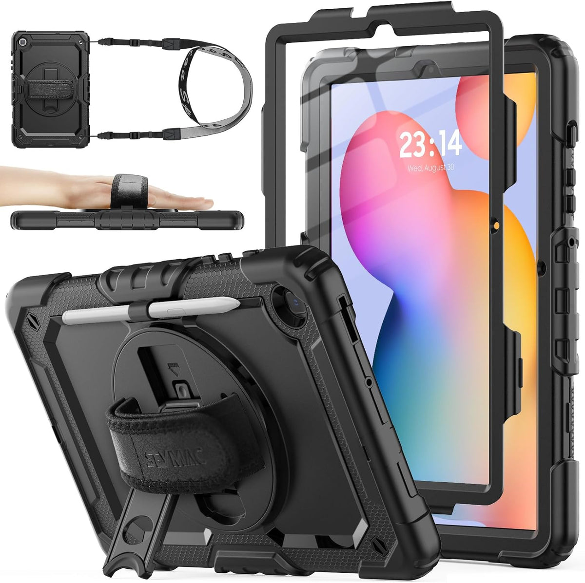 SEYMAC stock Case for Samsung Galaxy Tab S6 Lite (2024-2020) 10.4'' Black