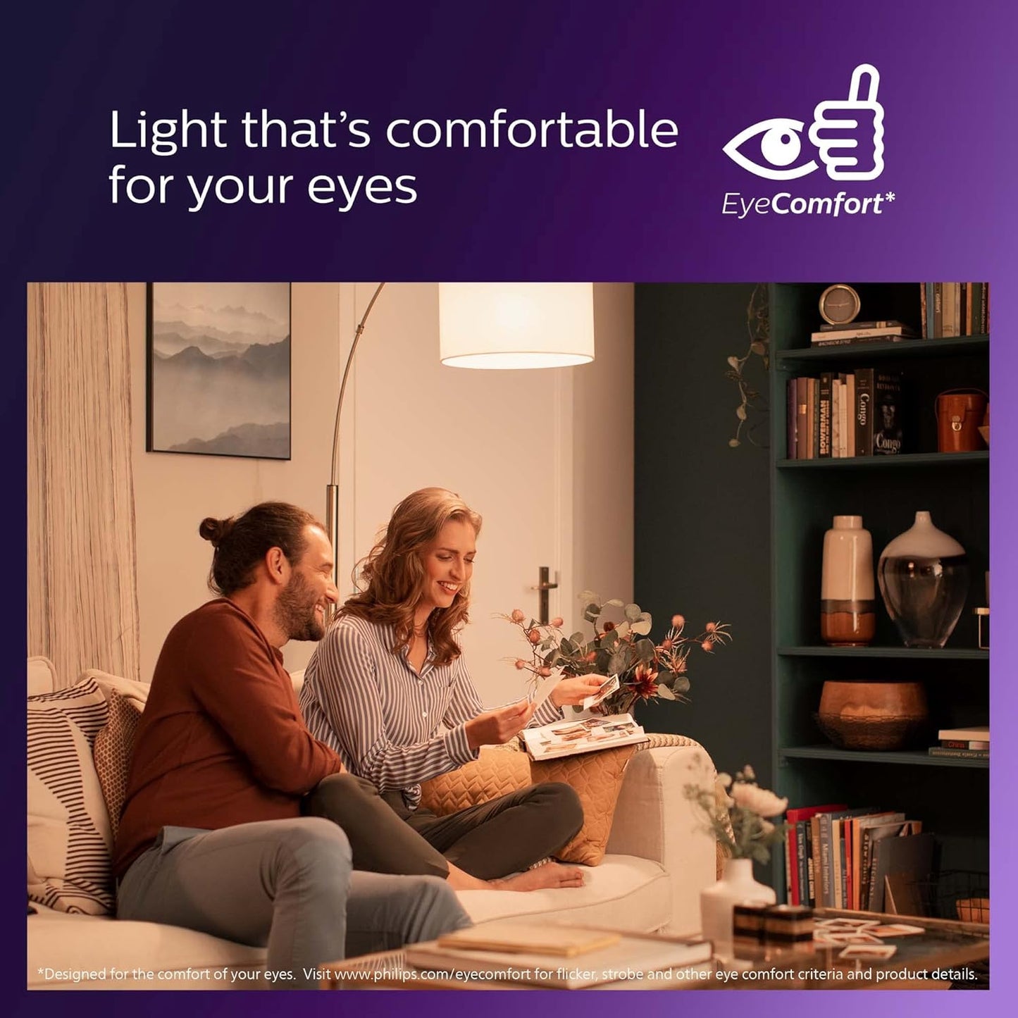 PHILIPS LED 60W A19 4-Pack Ultra Definition Soft White LED Light Bulbs (2700K) 800 Lumen (8W = 60W) Dimmable Clear Flicker-Free Light Bulbs