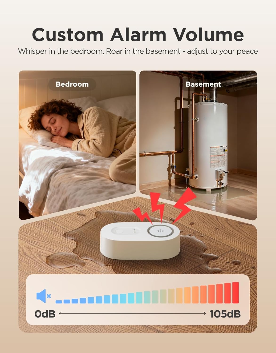GoveeLife Upgraded Smart Water Leak Detector 1s with 1804 ft Ultra-Long Range, WiFi Water Sensor with SMS/Email/APP Push and Sound Alarm, 5-Year Battery Life, Suit for Home, Basement, Kitchen, 3 Pack