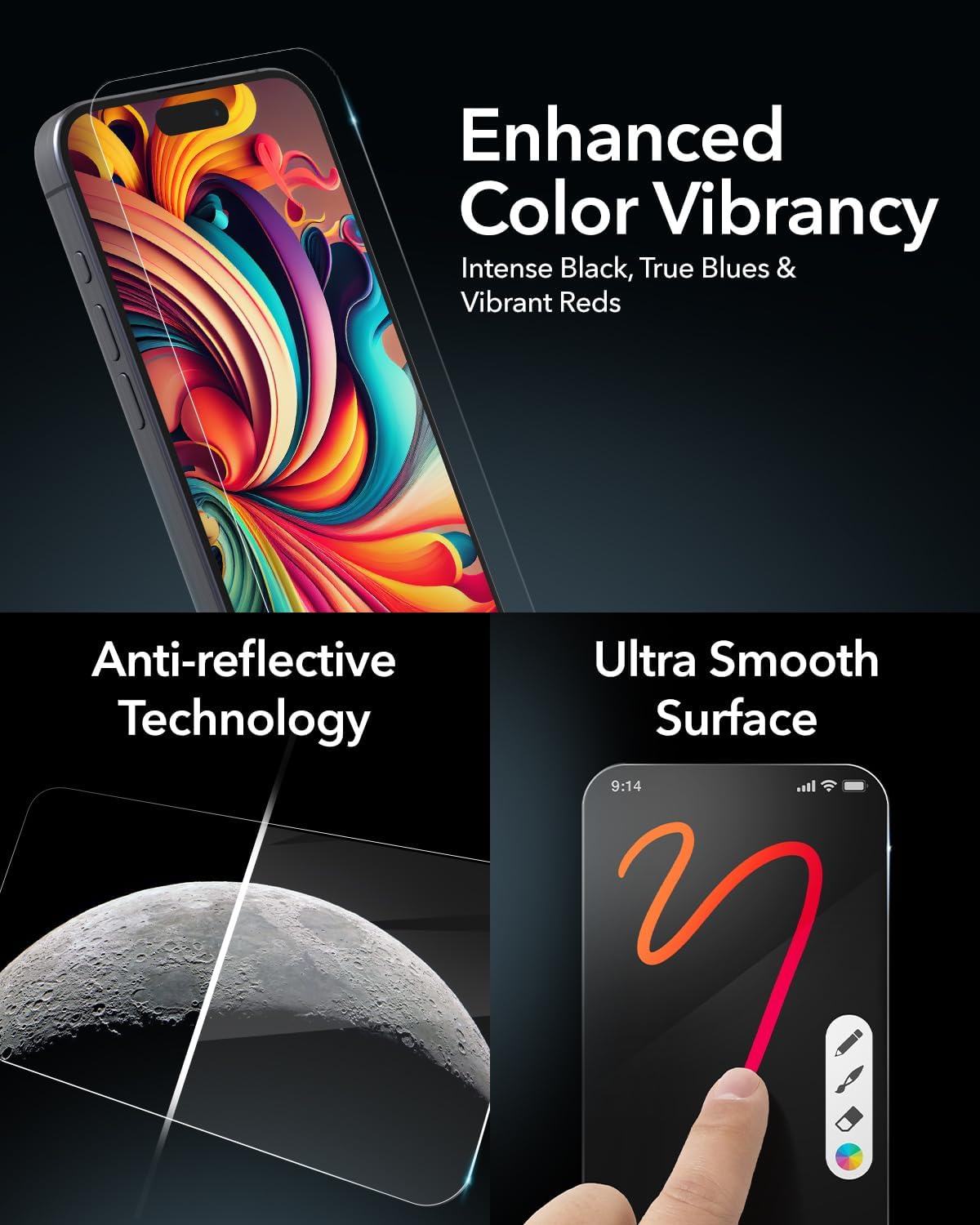 ZAGG XTR3 iPhone 15 Pro Screen Protector - Glass, Blue-Light Filtration, 10X Stronger, Edge-to-Edge Protection, Scratch & Smudge-Resistant Surface, InvisibleShield, Easy to Install