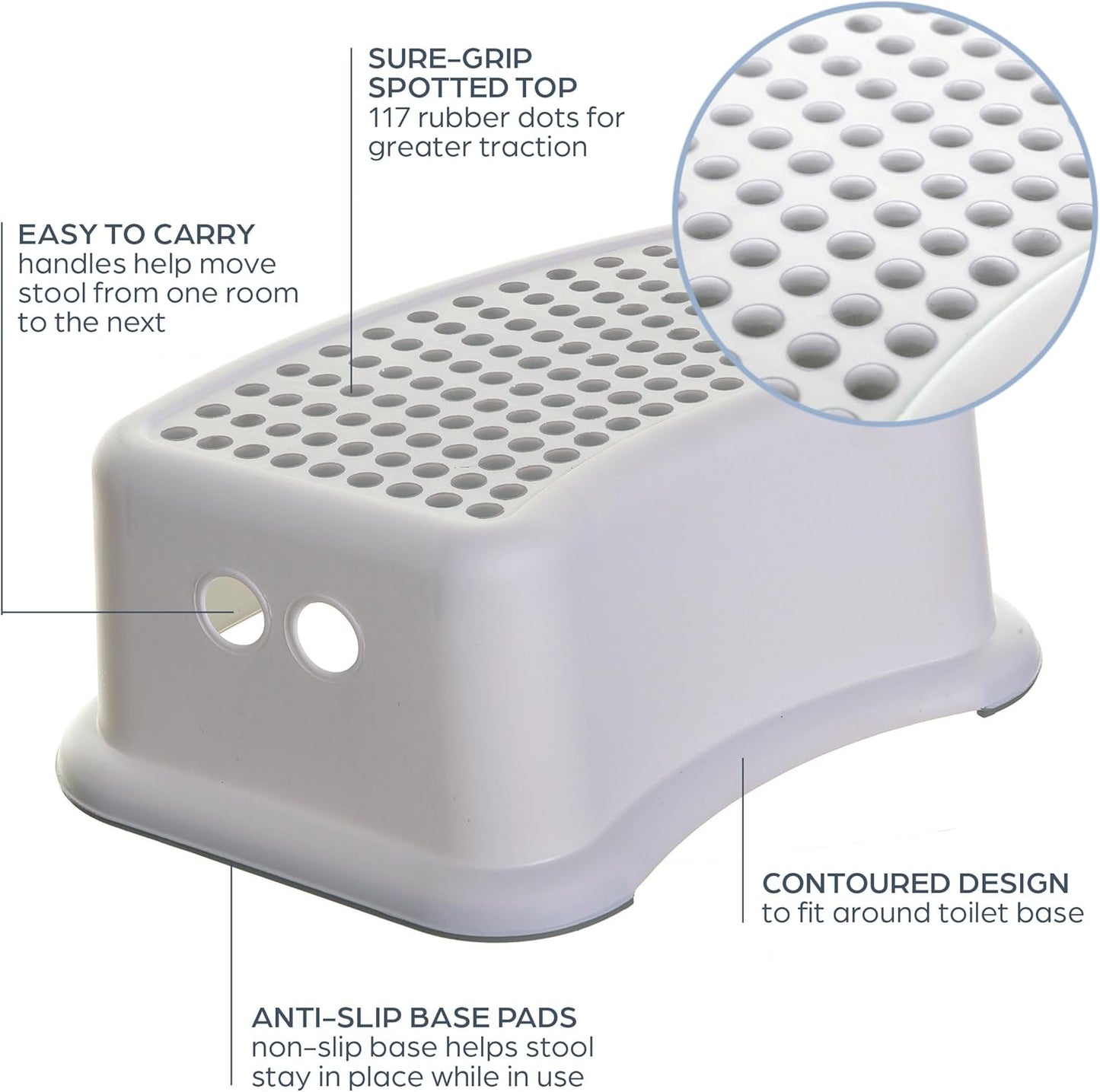 Dreambaby Step Stool for Kids - Non-Slip Base and Contoured Design for Toilet Potty Training and Sink Use