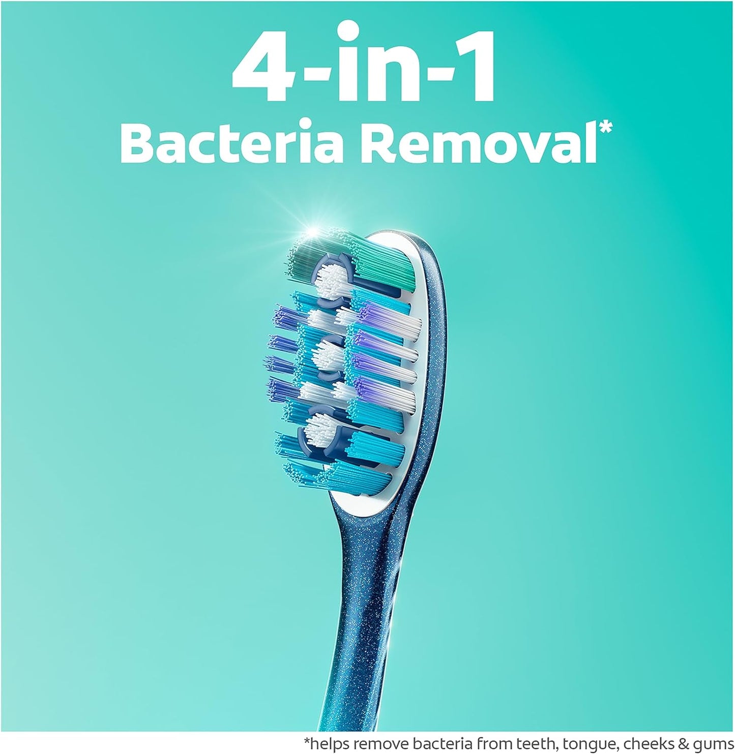 Colgate 360 Deep Clean Soft Toothbrush for 4 in 1 Bacterial Removal, Features Floss Tip Bristles and Tongue Cleaner, 4 Count
