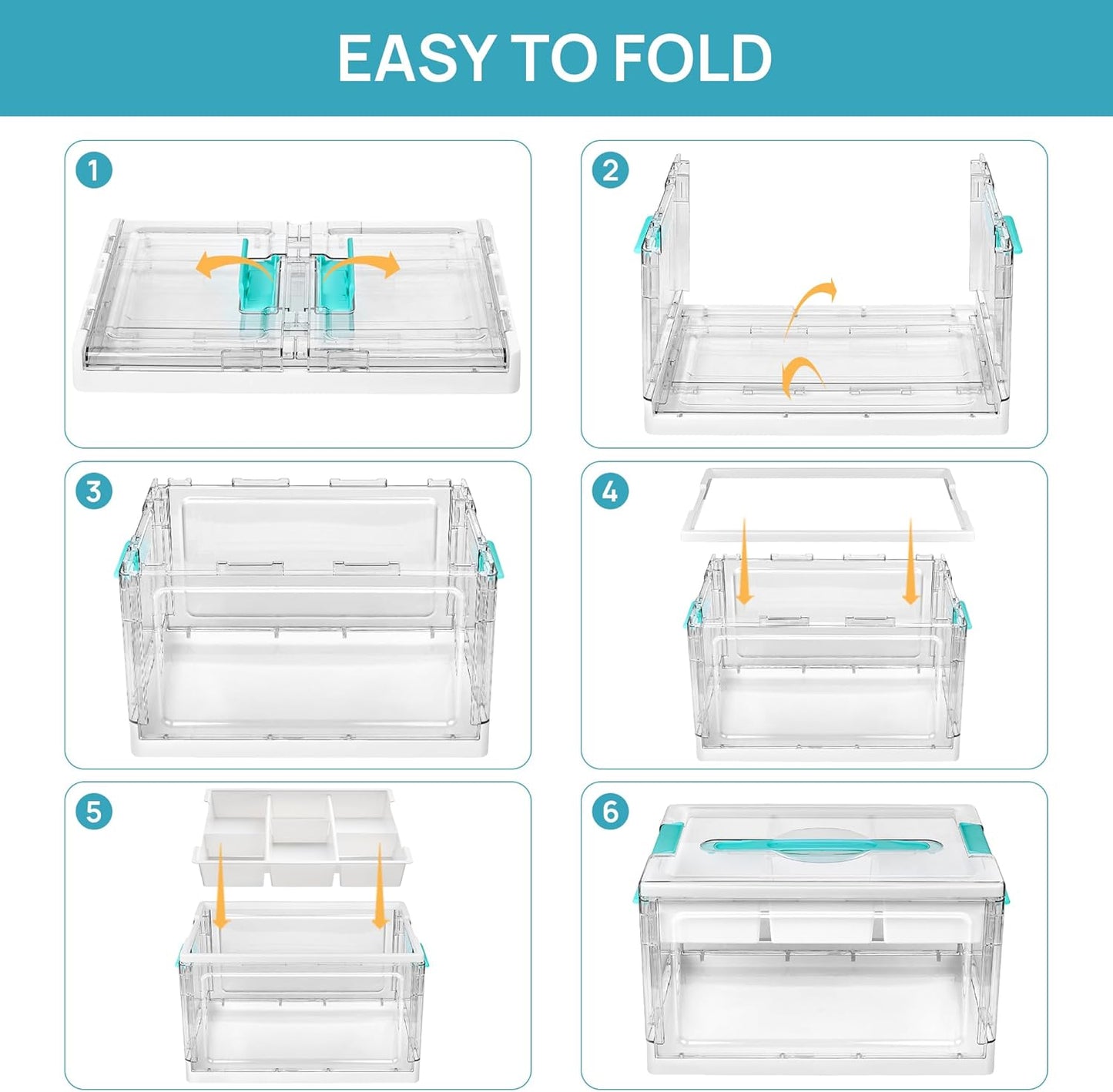 Vtopmart 24 QT Clear Plastic Craft Organizers and Storage Box with Removable Trays and Dividers,Art Supply Organizers and Storage,Ideal Containers for coloring Books,Craft Supplies,1 Pack