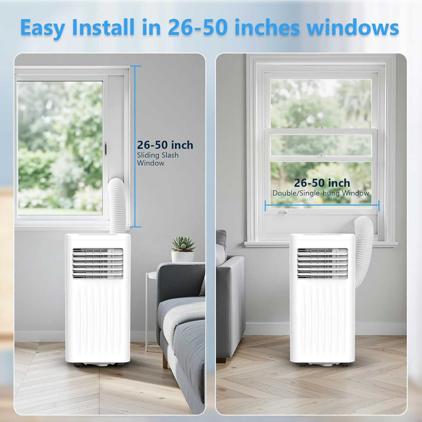 Electactic 10000BTUs Portable Air Conditioner for Bedroom with Drainage-free Cooling, 4 in 1 Portable AC Units with Cool, Fan, Dehumidifier, Sleep, 24H Timer/Remote/Window Kits