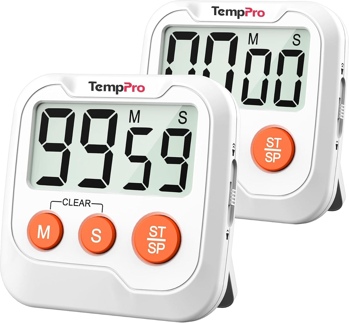 TempPro TM03 Digital Timer with 2 Alarm Volume & Strong Magnetic Back