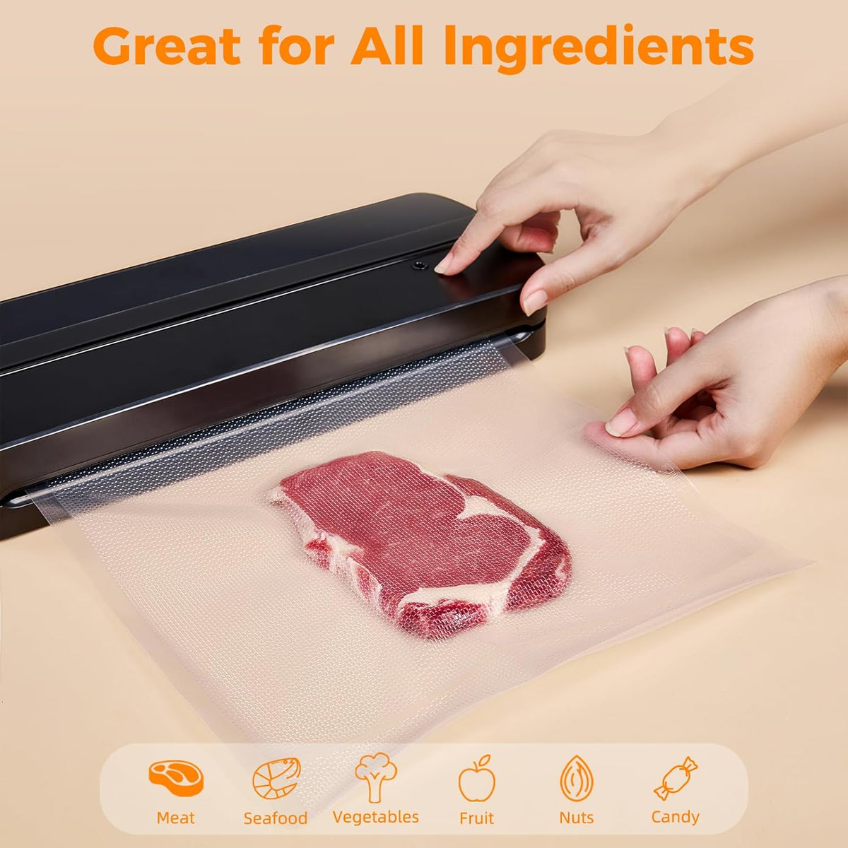 Wevac Vacuum Sealer Bags for Food 11x16 6 Rolls, Fit Food Saver Machines