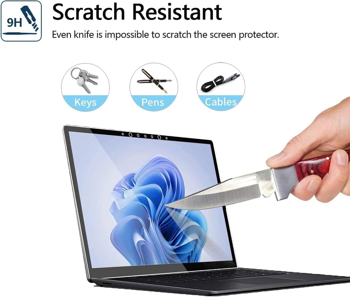 Megoo Screen Protector for Microsoft Surface Laptop 6/5/4/3 (15 inch), Tempered Glass/Anti Shatter/Anti scratch/Smudge Resistant/HD Clear, Support Surface Pen