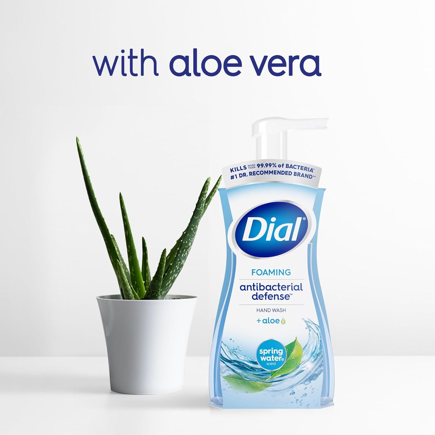 Dial Antibacterial Defense Foaming Hand Soap + Aloe, Spring Water Scent, 30 Fl Oz Hand Soap Refill (4 Pack), Dermatologist-Tested, Gentle on Skin