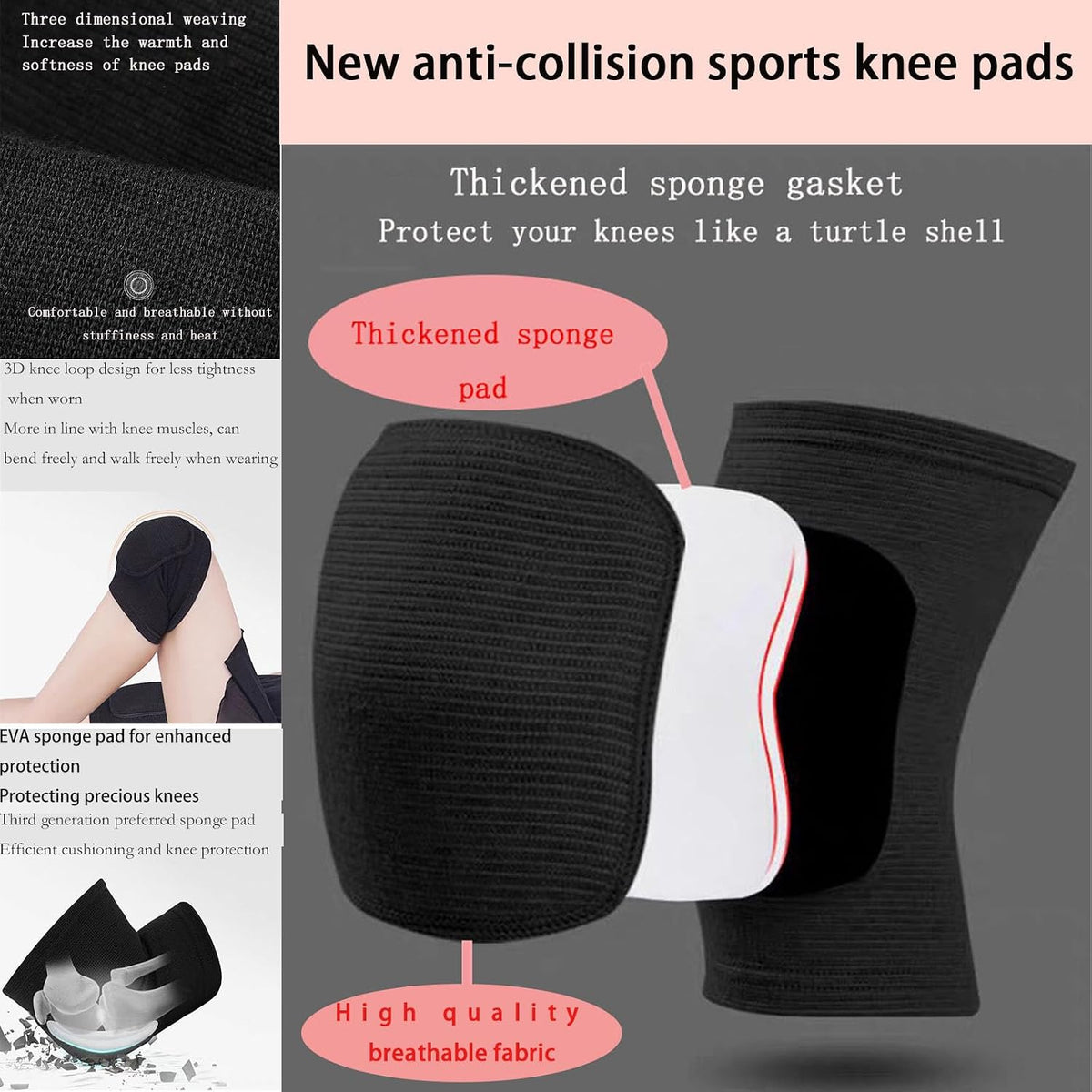 Anti slip sponge, soft and breathable men's, women's, girls', and children's pink knee pads suitable for sports scenes such as volleyball, football, dance, yoga, wrestling, running, cycling, etc (Pink, Small)