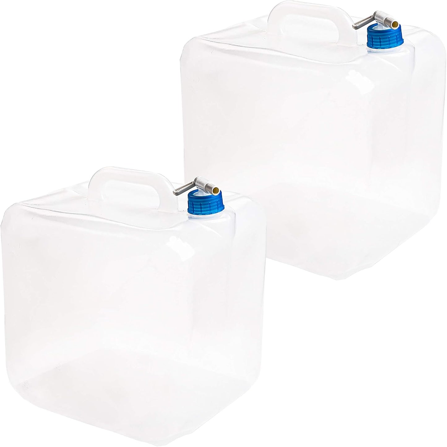 Cedilis 2 Pack 5.3 Gallon Collapsible Water Container with Spigot, Food Safe Water Storage Jug, BPA-Free Camping Water Storage Jug Canteen for Outdoor Hiking and Emergency, Portable, Foldable | 2 Pack