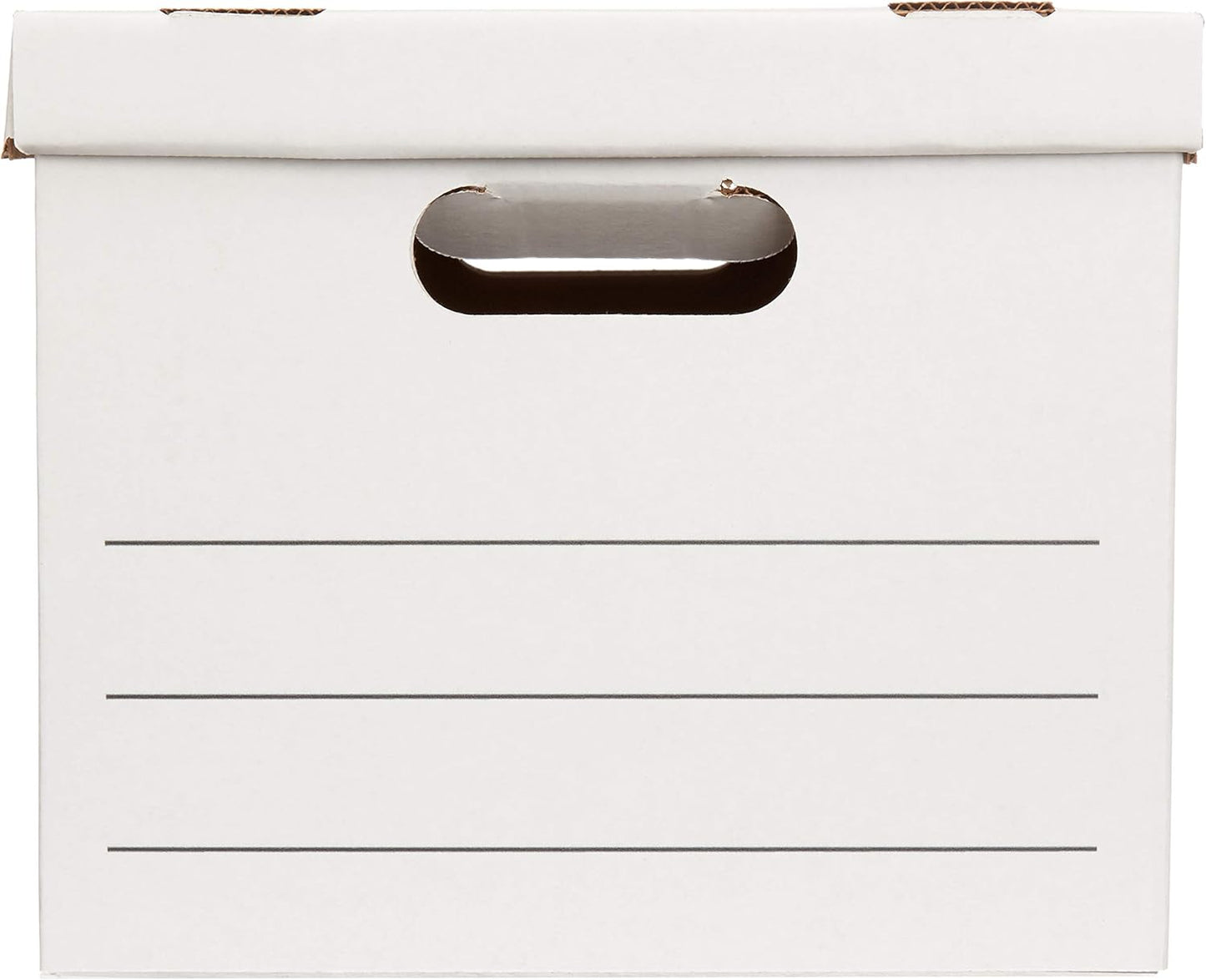 Amazon Basics Storage/Filing Boxes with Lift-Off Lid, Letter/Legal Size, Collapsible, Tape-Free Assembly, White, 16.2" L x 12.5" W x 10.5" H, 20-Pack