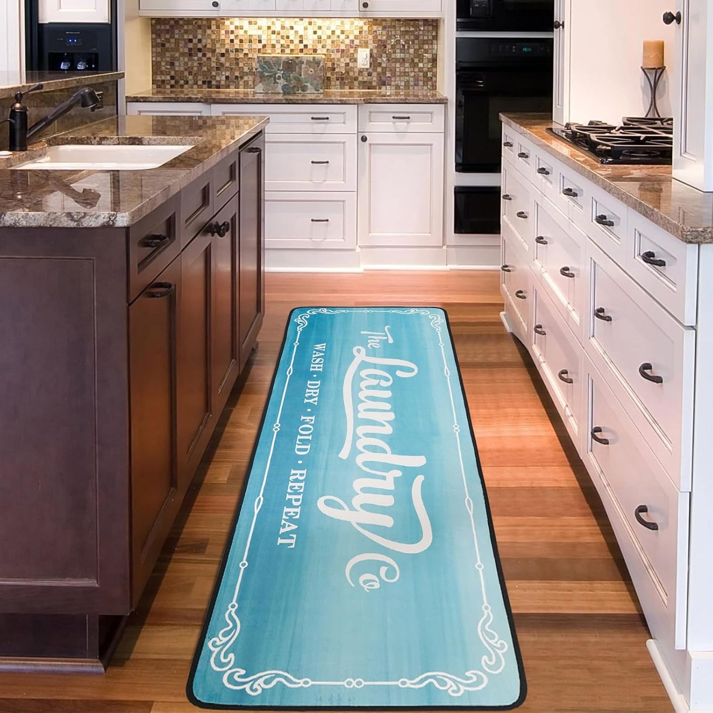 Laundry Room Rug Runner 20"X59" TPR Non Slip Farmhouse Laundry Rugs for Laundry Room Decor Washable Runner Rugs for Kitchen Floor Mudroom and Bathroom