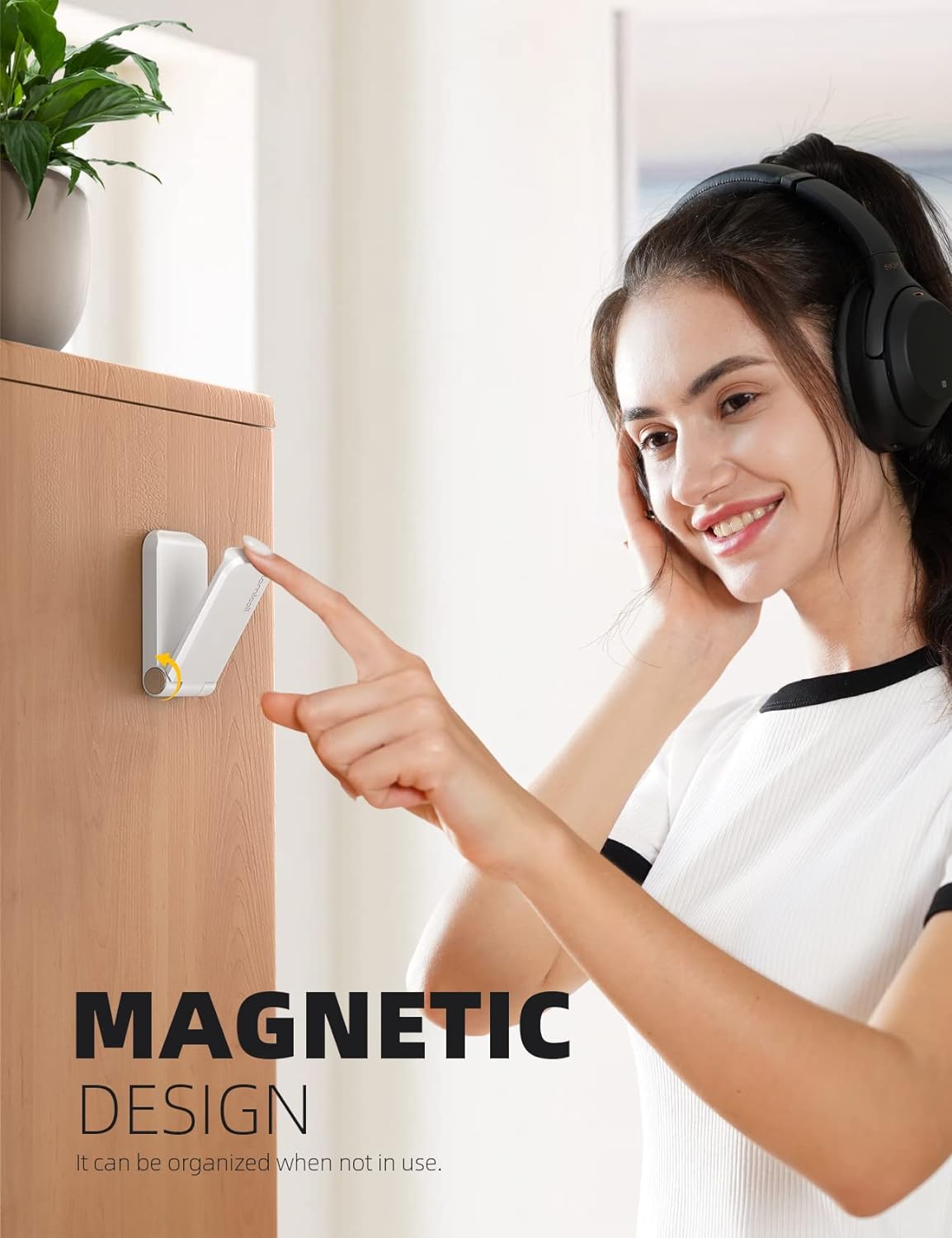 Lamicall Headphone Stand, Sticky Headset Hanger, Adhesive Headphone Holder
