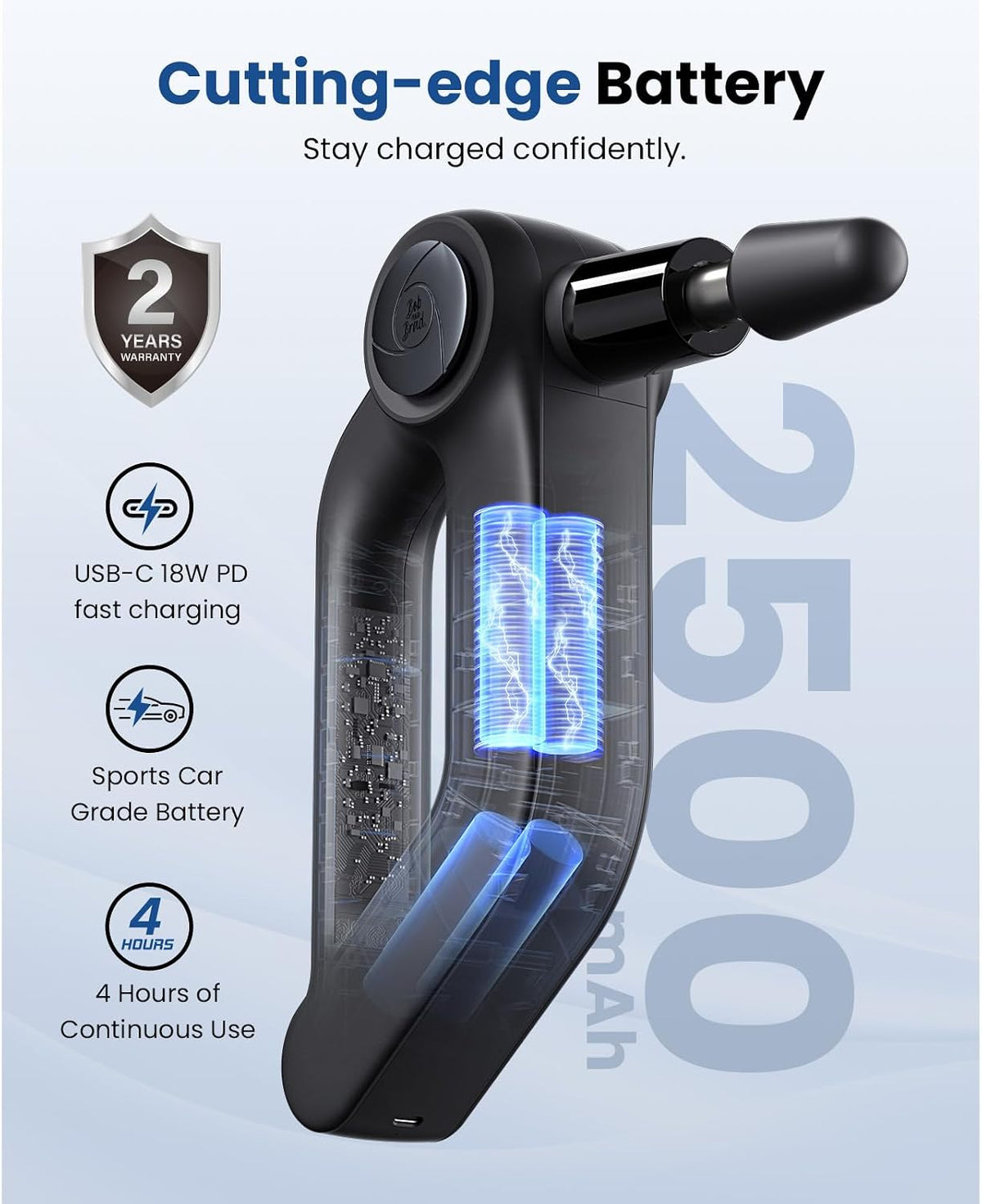 BOB AND BRAD D5 Pro Massage Gun with 13mm Amplitude, FSA-HSA Eligible, Professional Deep Tissue Percussion Massage Gun, Ergonomic D-Handle for Effortless Muscle Pain Relief, Birthday Gift for Men