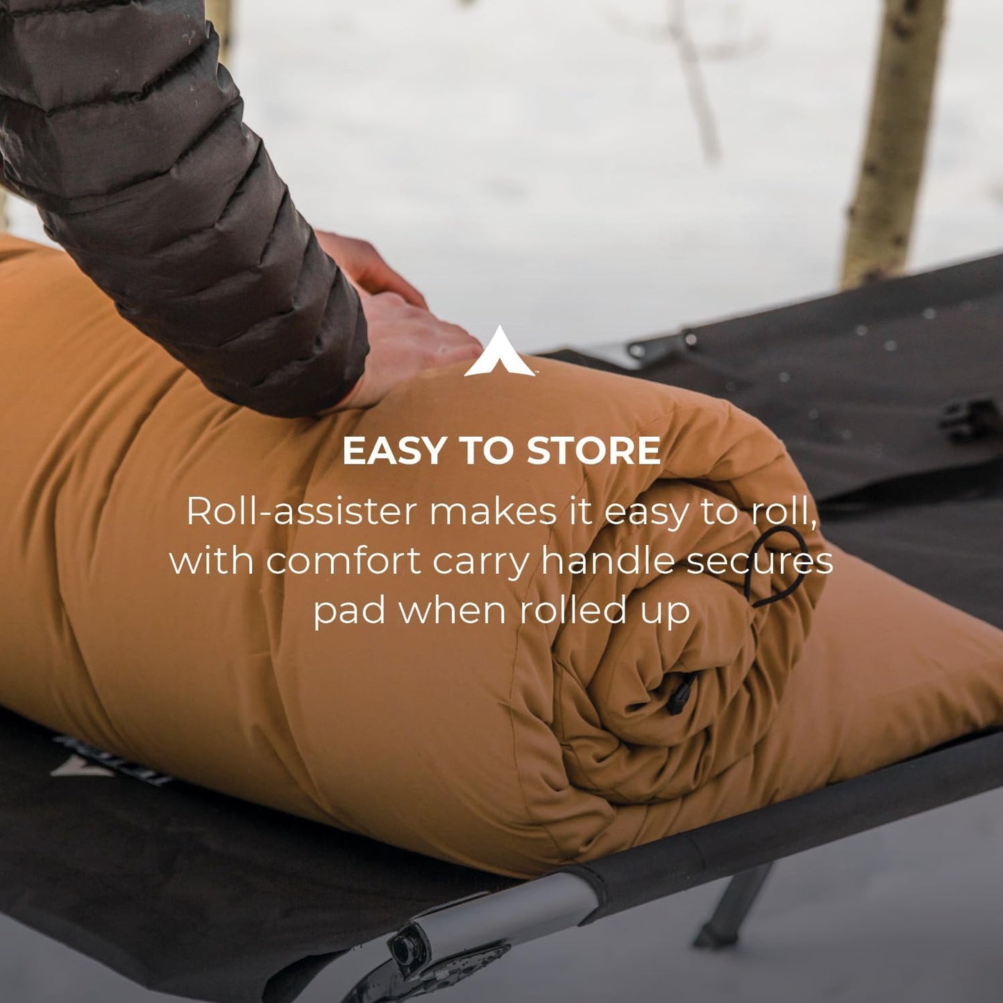 Teton Outfitter Sleeping Pad for Cot, Extra Thick Comfortable Camping Mattress for Adults, Portable Roll-Up Camp Pad, Durable Foam Cushioning