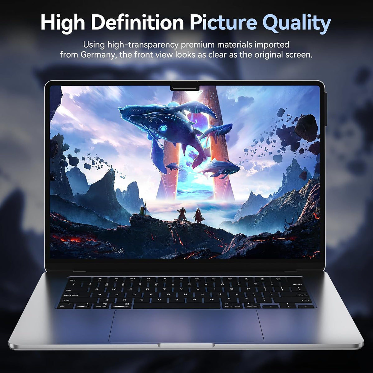 Privacy Screen Protector Compatible with MacBook Air 13.6 Inch (2022-2026), Easy On/Off Removable Anti Spy Blue Light Glare Shield Film Laptop Privacy Filter for Apple Mac Air 13" M2 (A2681 A3113 A3240 A3449)