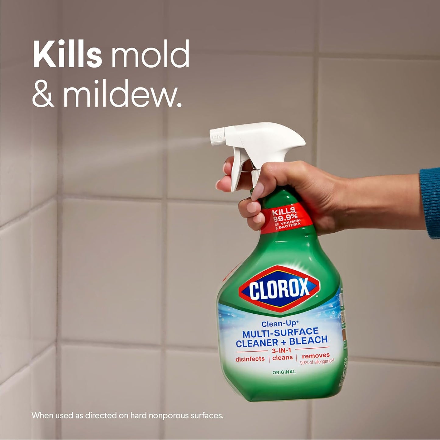 Clorox Clean-Up Multi Surface Cleaner Bleach Spray, Original, All Purpose Cleaning Spray Bottle, Mold and Mildew Cleaner, 32 Fl Oz., Pack of 3