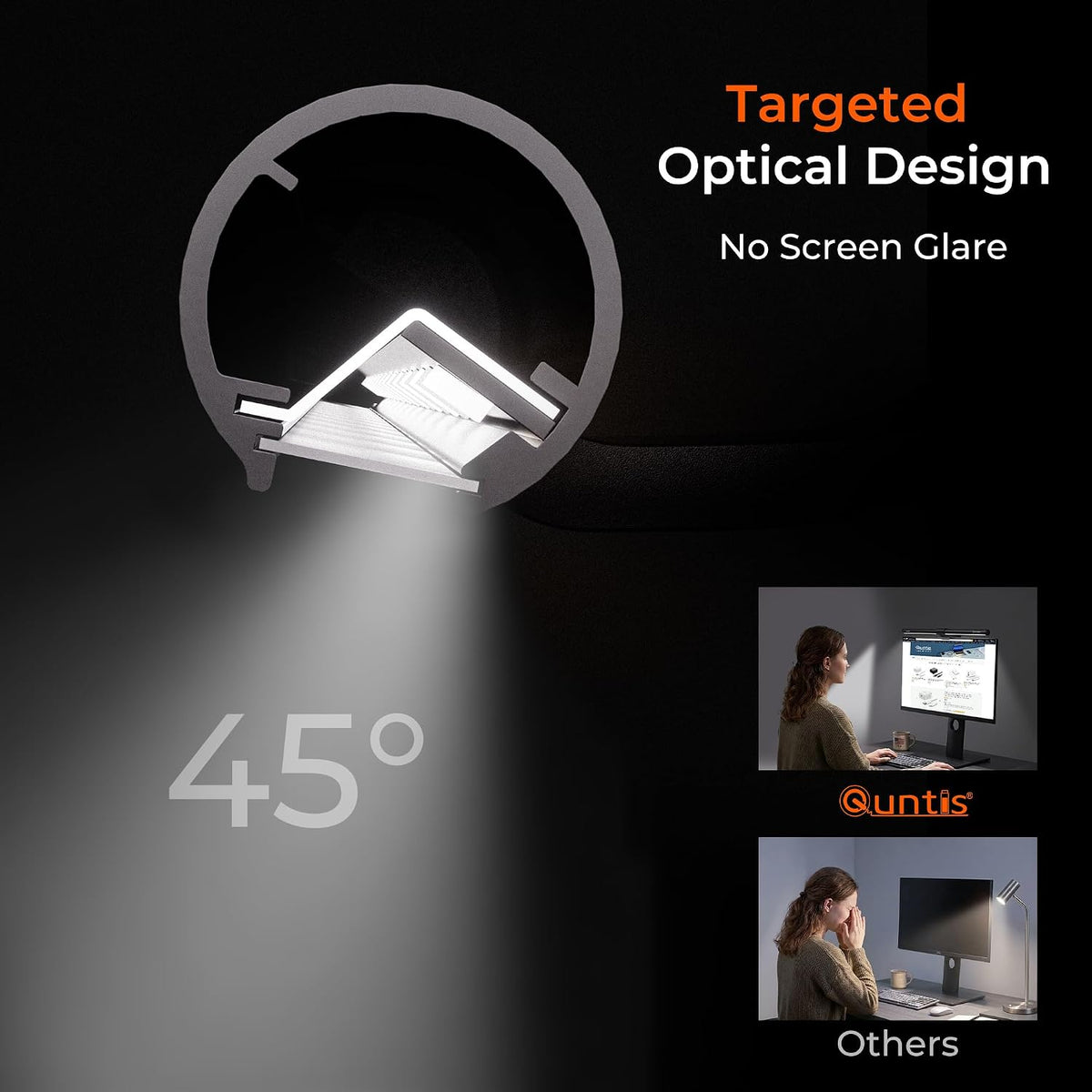 Quntis Monitor Light Bar with Remote, Eye-Care No Glare Computer Light Bar