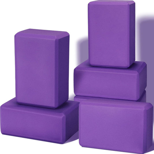 Wettarn 6 Pack Yoga Blocks 9 x 6 x 4 Inch EVA Foam, Lightweight