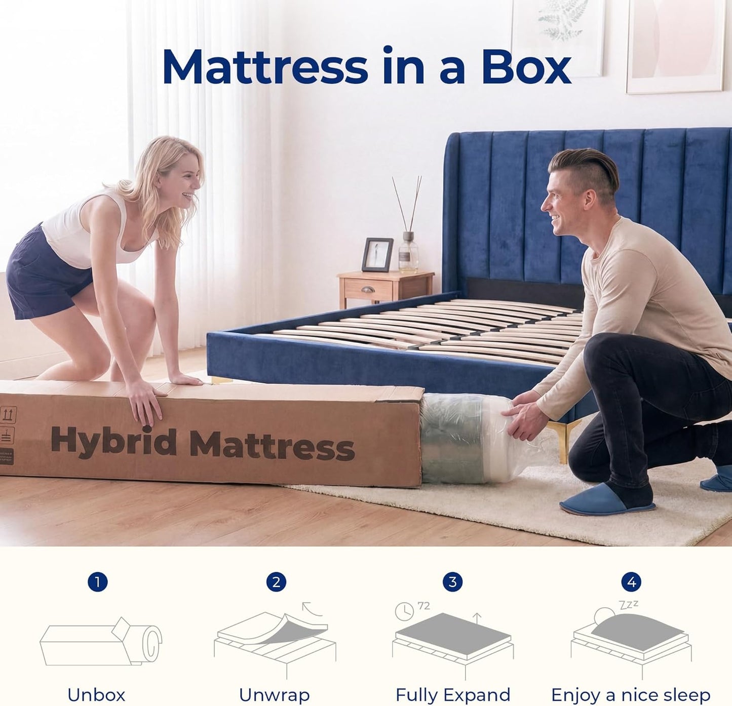 Neo Sleep Twin Size Mattress, 8 Inch Hybrid Comfort & Supportive Mattress in a Box, Cooling Gel Memory Foam and Spring with Pressure Relief, CertiPUR-US Certified