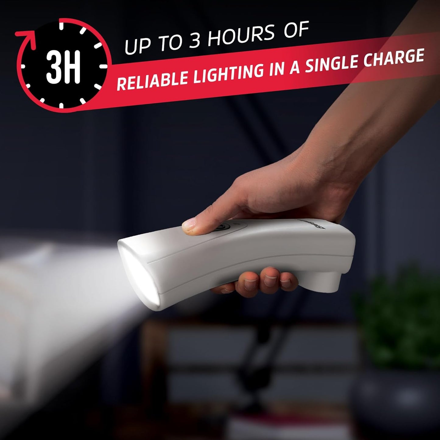 Energizer Auto-On LED Flashlights Rechargeable (3-Pack) for Home Power Failure, Plug in LED Flashlight for Power Outage, Night Light, Hurricane Preparedness