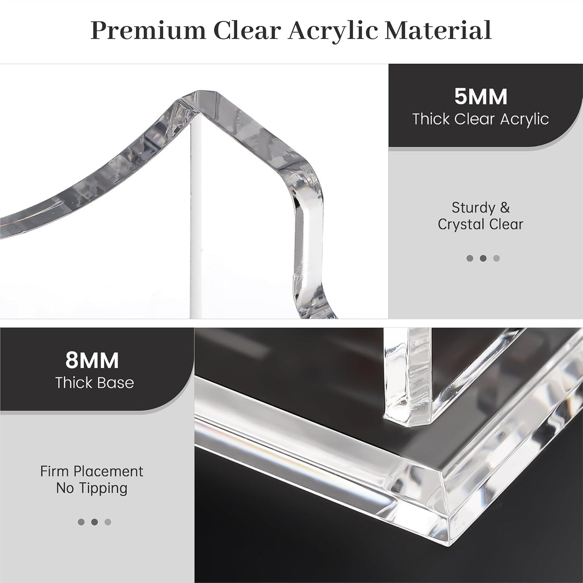 YUXUN Acrylic Business Card Holder for Desk-2 Tier 2 Slots