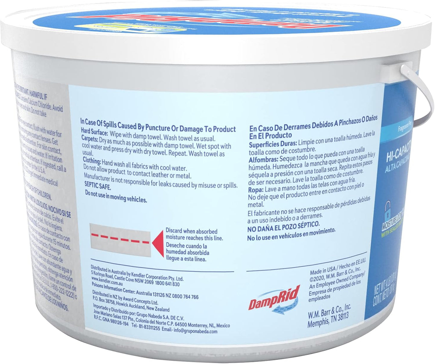DampRid Moisture Absorber Hi-Capacity Bucket, 2 lb 15.5oz, Fragrance Free, For Fresher, Cleaner Air in Large Spaces, Lasts Up To 6 Months, No Electricity Required