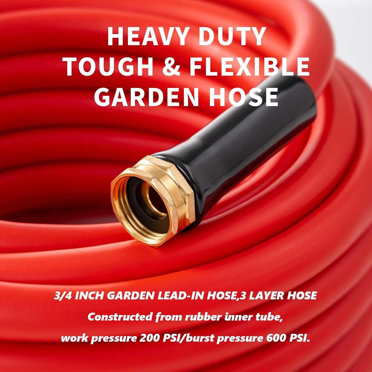 Garden Hose 150ft x 5/8” Hot/Cold Water Hose, -50°F to 190°F, Red