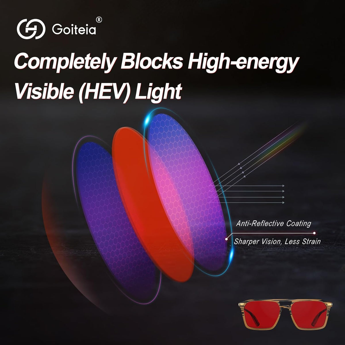 Goiteia Orange Blue Light Blocking Glasses for Sleep and Screen Use
