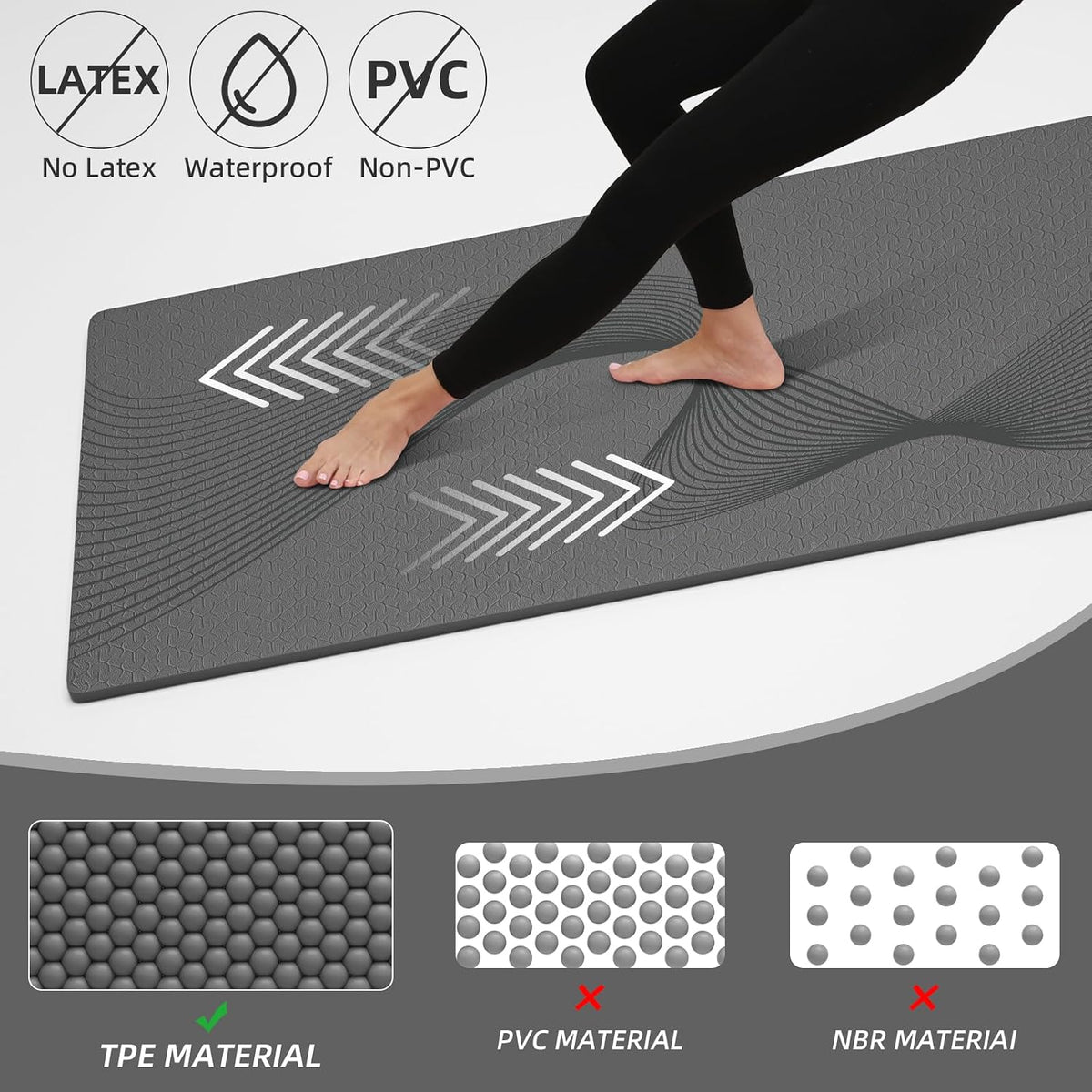 ILILI Exercise Mat 72''x25''×0.3''(8MM)