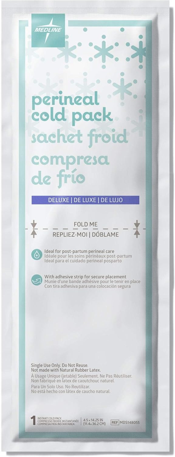 Medline Perineal Cold Packs for Postpartum Care (24 Count) Each Absorbent Pad is 4.5" x 14.25" Perfect for your After Delivery Postpartum Essentials Kit