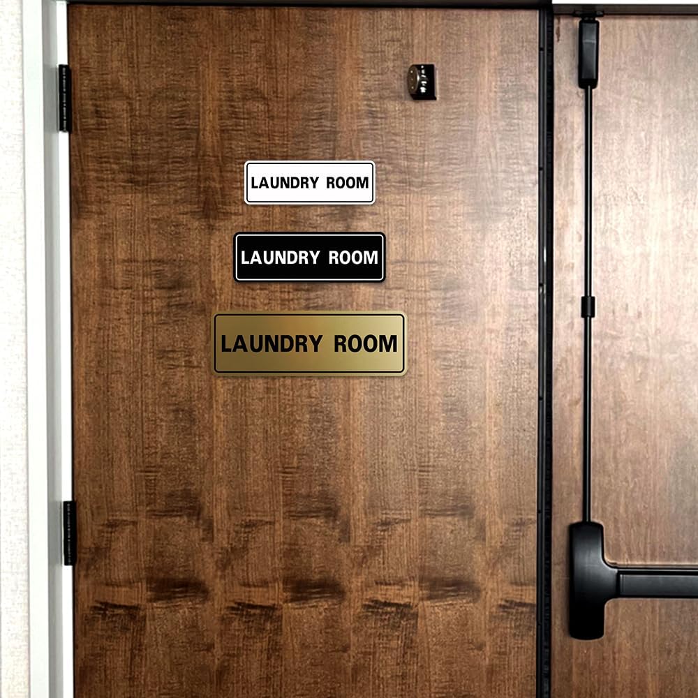 All Quality Standard Laundry Room Wall or Door Sign - Durable Signage | Ideal for Managed Properties, Hospitality Industry & Shared Laundry Facilities - Black - Large (1 Pack)