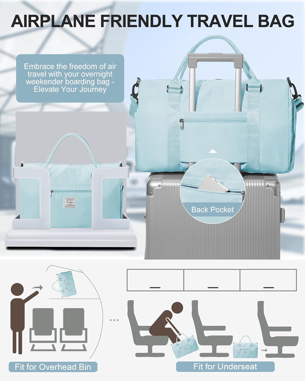 Gym Bags Womens Mens with Shoes Compartment and Wet Pocket Travel Duffel Bag for Women for Plane Sport Gym Tote Bags Swimming YogaSmall Waterproof Weekend Overnight Bag Carry on Bag Hospital Holdalls