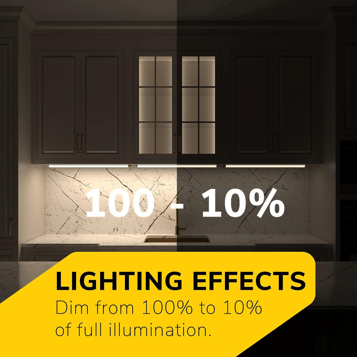 GETINLIGHT 12-inch Hardwired Only LED Under Cabinet Lighting, Daylight White(5000k), Dimmable, Matte White Finished, ETL Listed, IN-0201-11-WH-50
