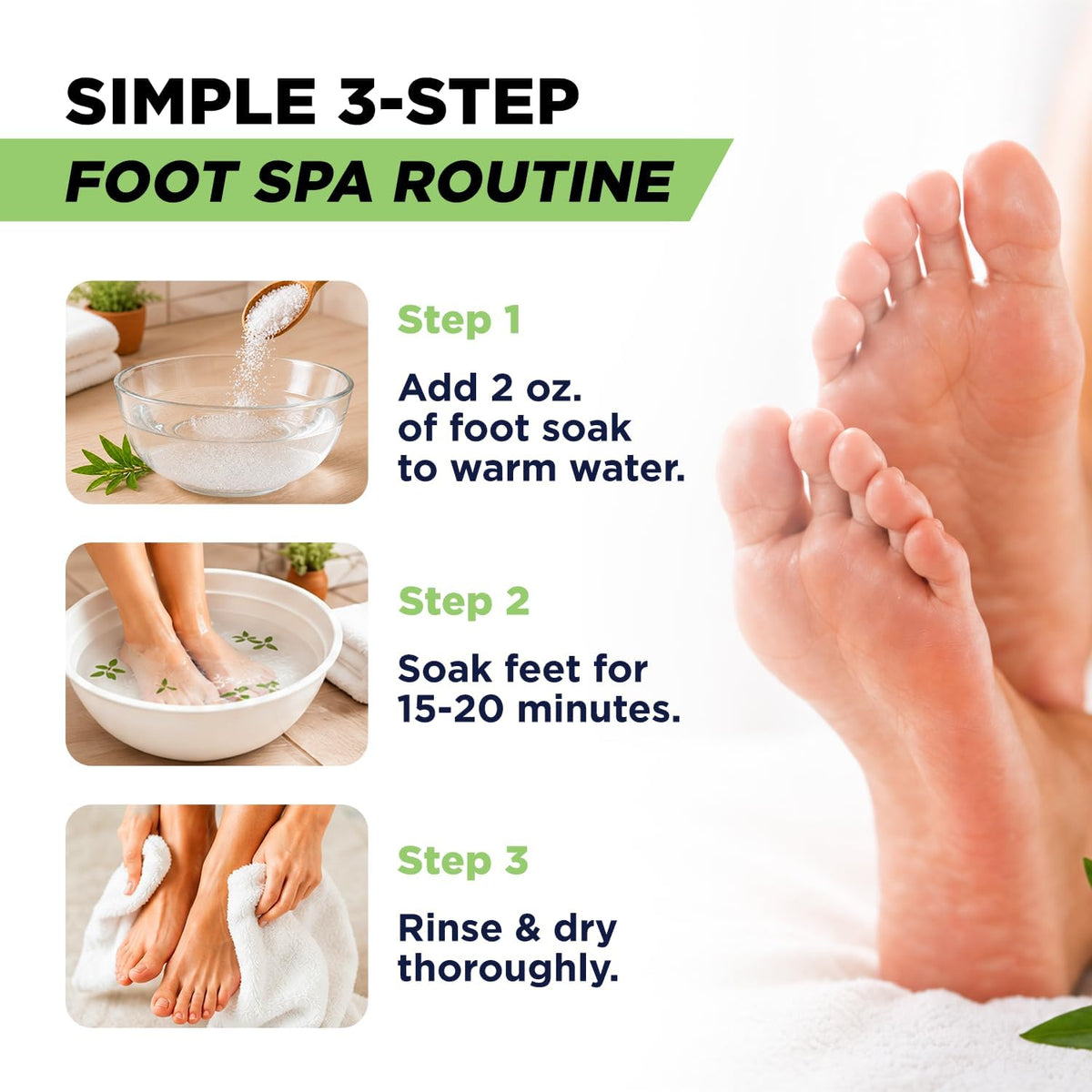 Tea Tree, Muscle Recovery, Citrus Detox, Soothing Lavender Foot Soak